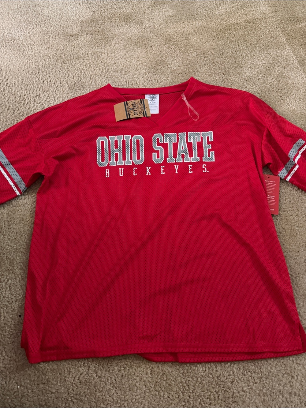 Rivalry Threads Red Ohio State Buckeyes Short Sleeve Top